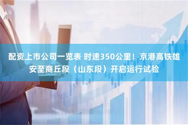 配资上市公司一览表 时速350公里！京港高铁雄安至商丘段（山东段）开启运行试验